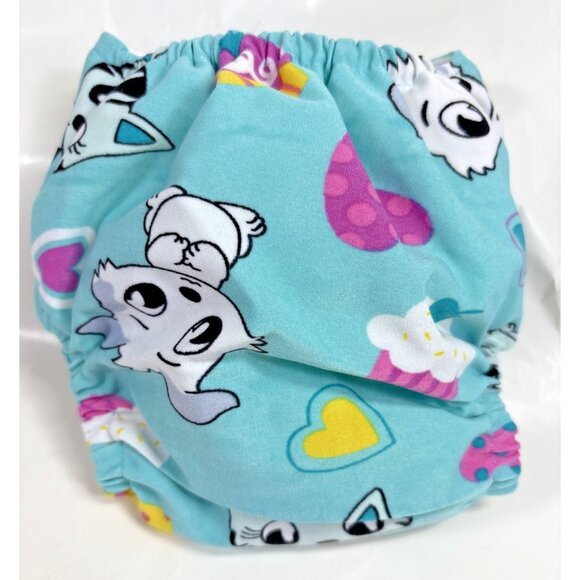 KaWaii Baby 5 One Size Printed Cloth Diapers with Inserts 0-18 Mos/6-22 LBS - Picture 7 of 9